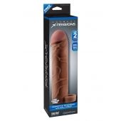 Коричневая насадка с кольцом Perfect 2 Extension with Ball Strap - 19 см. - Pipedream - в Абакане купить с доставкой