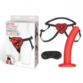 Красный поясной фаллоимитатор Red Heart Strap on Harness   5in Dildo Set - 12,25 см. - Lux Fetish - купить с доставкой в Абакане