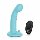 Голубая изогнутая насадка 6in Remote Control Ripple P-Spot G-Spot на черных трусиках - 16 см. - Pegasus - купить с доставкой в Абакане