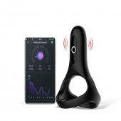 Черное виброкольцо Magic Motion Rise с подхватом мошонки - Magic Motion - в Абакане купить с доставкой