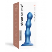 Голубая насадка Strap-On-Me Dildo Plug Balls size L - Strap-on-me - купить с доставкой в Абакане