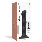 Черная насадка Strap-On-Me Dildo Geisha Balls size M - Strap-on-me - купить с доставкой в Абакане