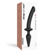 Черный двусторонний фаллоимитатор Strap-On-Me Dildo Plug-In Switch size L - Strap-on-me