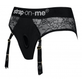 Черные трусики для насадок Diva Lingerie Harness - size S - Strap-on-me - купить с доставкой в Абакане