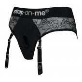 Черные трусики для насадок Diva Lingerie Harness - size M - Strap-on-me - купить с доставкой в Абакане