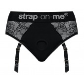 Черные трусики для насадок Diva Lingerie Harness - size M - Strap-on-me - купить с доставкой в Абакане