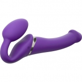 Фиолетовый безремневой вибрострапон Vibrating Bendable Strap-On - size L - Strap-on-me - купить с доставкой в Абакане