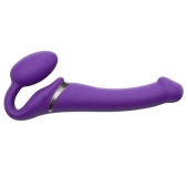 Фиолетовый безремневой вибрострапон Vibrating Bendable Strap-On - size L - Strap-on-me - купить с доставкой в Абакане