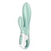 Зеленый вибратор-кролик Satisfyer Air Pump Bunny 5+ с функцией расширения - 20,4 см. - Satisfyer