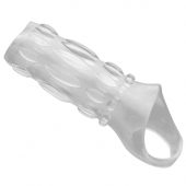 Насадка на пенис с кольцом для мошонки Clear Sensations Enhancer Sex Sleeve - 11,5 см. - XR Brands - в Абакане купить с доставкой