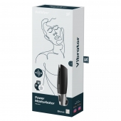 Черный мастурбатор с вибрацией Power Masturbator - Satisfyer - в Абакане купить с доставкой