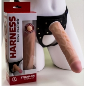 Насадка-фаллос в комплекте с трусиками Harness - 21,6 см. - LOVETOY (А-Полимер) - купить с доставкой в Абакане
