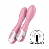 Розовый вибромассажер с функцией расширения Air Pump Vibrator 2 - 20,9 см. - Satisfyer