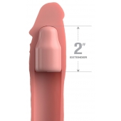 Телесная насадка-удлинитель 2 Inch Silicone X-tension with Strap - 20,3 см. - Pipedream - в Абакане купить с доставкой