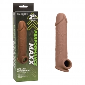 Коричневая удлиняющая насадка на член Life-Like Extension 8” - 20,25 см. - California Exotic Novelties - в Абакане купить с доставкой