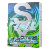 Презервативы Sagami Xtreme Mint с ароматом мяты - 3 шт. - Sagami - купить с доставкой в Абакане