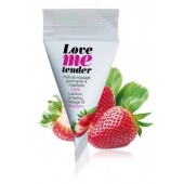Съедобное согревающее массажное масло Love Me Tender Strawberry с ароматом клубники - 10 мл. - Love to Love - купить с доставкой в Абакане