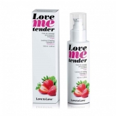 Съедобное согревающее массажное масло Love Me Tender Strawberry с ароматом клубники - 100 мл. - Love to Love - купить с доставкой в Абакане