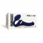 Синий безремневой страпон Multi Orgasm Size S с клиторальной стимуляцией - Strap-on-me - купить с доставкой в Абакане