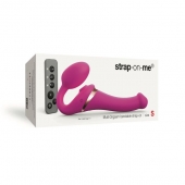 Ярко-розовый безремневой страпон Multi Orgasm Size S с клиторальной стимуляцией - Strap-on-me - купить с доставкой в Абакане