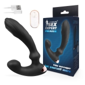 Черный вибромассажер простаты Sex Expert - 14,5 см. - Sex Expert - в Абакане купить с доставкой