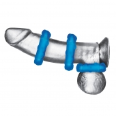 Комплект из трех голубых эрекционных колец 3-Pack Ribbed Rider Cock Ring Set - BlueLine - в Абакане купить с доставкой