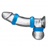 Комплект из трех голубых колец для эрекции 3-Pack Nuts   Bolts Stretch Cock Ring Set - BlueLine - в Абакане купить с доставкой