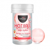 Лубрикант на масляной основе Hot Ball Beija Muito с ароматом клубники и шампанского (2 шарика по 3 гр.) - HotFlowers - купить с доставкой в Абакане