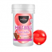 Лубрикант на масляной основе Hot Ball Beija Muito с ароматом шоколада и клубники (2 шарика по 3 гр.) - HotFlowers - купить с доставкой в Абакане