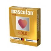 Презервативы Masculan Ultra Gold с золотым напылением и ароматом ванили - 3 шт. - Masculan - купить с доставкой в Абакане