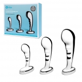 Набор из 3 стальных стимуляторов простаты Stainless Steel P-spot Training Set - b-Vibe - в Абакане купить с доставкой
