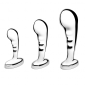 Набор из 3 стальных стимуляторов простаты Stainless Steel P-spot Training Set - b-Vibe - в Абакане купить с доставкой