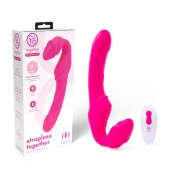 Розовый безремневой страпон на радиоуправлении Strapless Together - 22 см. - Together Toy - купить с доставкой в Абакане