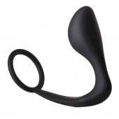 Черное эрекционное кольцо с анальной пробкой Anal Plug With Cockring - Dream Toys - в Абакане купить с доставкой