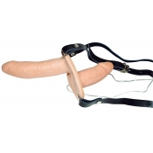 Телесный женский страпон с вагинальной пробкой Strap-On Duo - 15 см. - Orion - купить с доставкой в Абакане