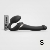 Черный безремневой страпон Multi Orgasm Size S с клиторальной стимуляцией - Strap-on-me - купить с доставкой в Абакане