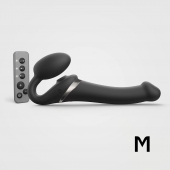 Черный безремневой страпон Multi Orgasm Size M с клиторальной стимуляцией - Strap-on-me - купить с доставкой в Абакане