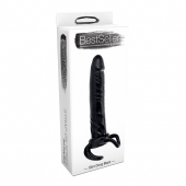 Чёрная насадка-фаллос для двойного проникновения INFLATABLE DILDO SLIM DONG  - 13,5 см. - Toyz4lovers - в Абакане купить с доставкой