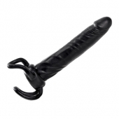 Чёрная насадка-фаллос для двойного проникновения INFLATABLE DILDO SLIM DONG  - 13,5 см. - Toyz4lovers - в Абакане купить с доставкой