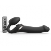 Черный безремневой страпон Multi Orgasm Size L с клиторальной стимуляцией - Strap-on-me - купить с доставкой в Абакане