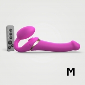 Ярко-розовый безремневой страпон Multi Orgasm Size M с клиторальной стимуляцией - Strap-on-me - купить с доставкой в Абакане