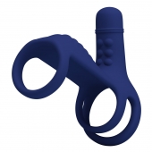 Синяя вибронасадка на пенис Vibrating Penis Sling - Baile - в Абакане купить с доставкой