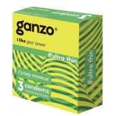 Ультратонкие презервативы Ganzo Ultra thin - 3 шт. - Ganzo - купить с доставкой в Абакане