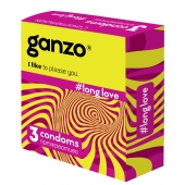 Презервативы с анестетиком для продления удовольствия Ganzo Long Love - 3 шт. - Ganzo - купить с доставкой в Абакане