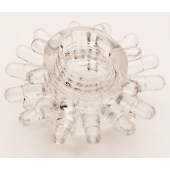 Прозрачное гелевое эрекционное кольцо с шипиками - Toyfa Basic - в Абакане купить с доставкой