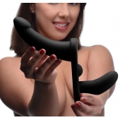 Черный вибрострапон Double Take 10X Double Penetration Vibrating Strap-on Harness - XR Brands - купить с доставкой в Абакане