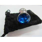 Анальное украшение BUTT PLUG  Small с синим кристаллом - 7 см. - Anal Jewelry Plug - купить с доставкой в Абакане