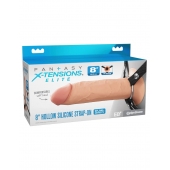 Полый страпон на ремнях 8’’ Hollow Silicone Strap-on - Pipedream - купить с доставкой в Абакане