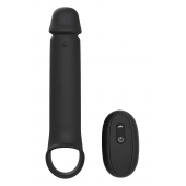 Черная насадка-удлинитель с вибрацией Vibrating Extender With Remote - Dream Toys - в Абакане купить с доставкой
