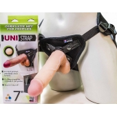 Страпон-унисекс с двумя насадками UNI strap 7  Harness - 19 и 16 см. - LOVETOY (А-Полимер) - купить с доставкой в Абакане